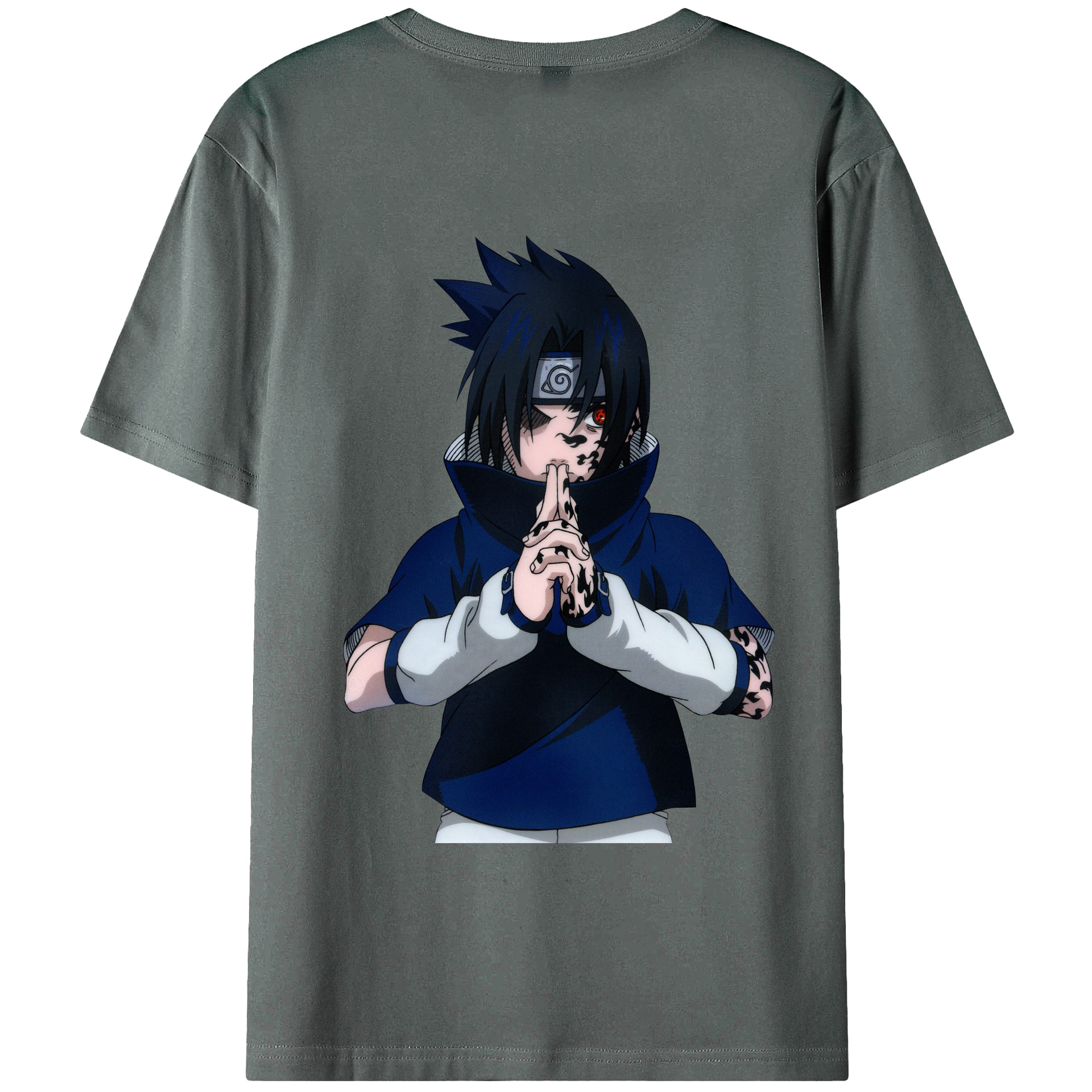 （画像用） NARUTO -ナルト- うちは サスケ Uchiha Sasuke 綿100％半袖Tシャツ（背面プリント）